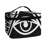 Black And White Illuminati Print Travel Makeup Bag