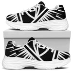Black And White Illuminati Print White Chunky Shoes