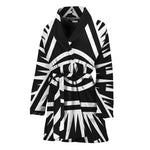 Black And White Illuminati Print Women's Bathrobe