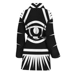 Black And White Illuminati Print Women's Bathrobe