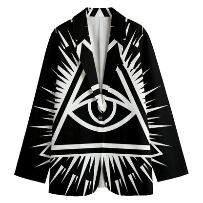 Black And White Illuminati Print Women's Blazer