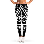 Black And White Illuminati Print Women's Leggings