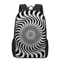Black And White Illusory Motion Print 17 Inch Backpack