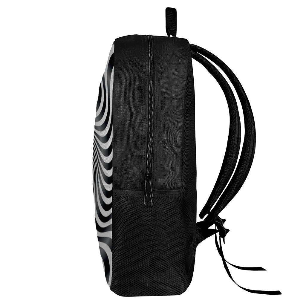 Black And White Illusory Motion Print 17 Inch Backpack