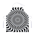 Black And White Illusory Motion Print Adjustable Apron