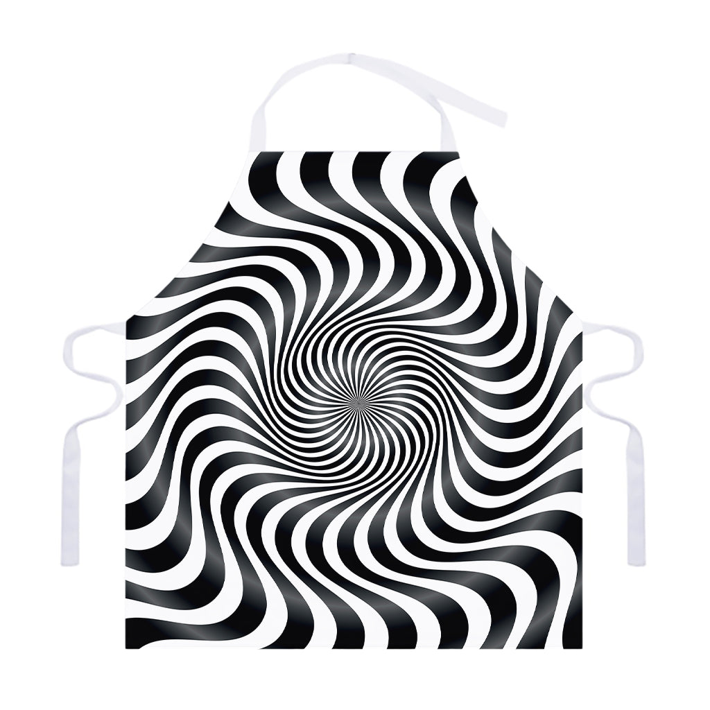 Black And White Illusory Motion Print Adjustable Apron