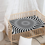 Black And White Illusory Motion Print Baby Crib Sheet