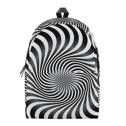 Black And White Illusory Motion Print Backpack