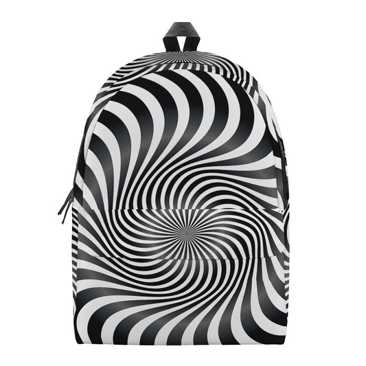 Black And White Illusory Motion Print Backpack