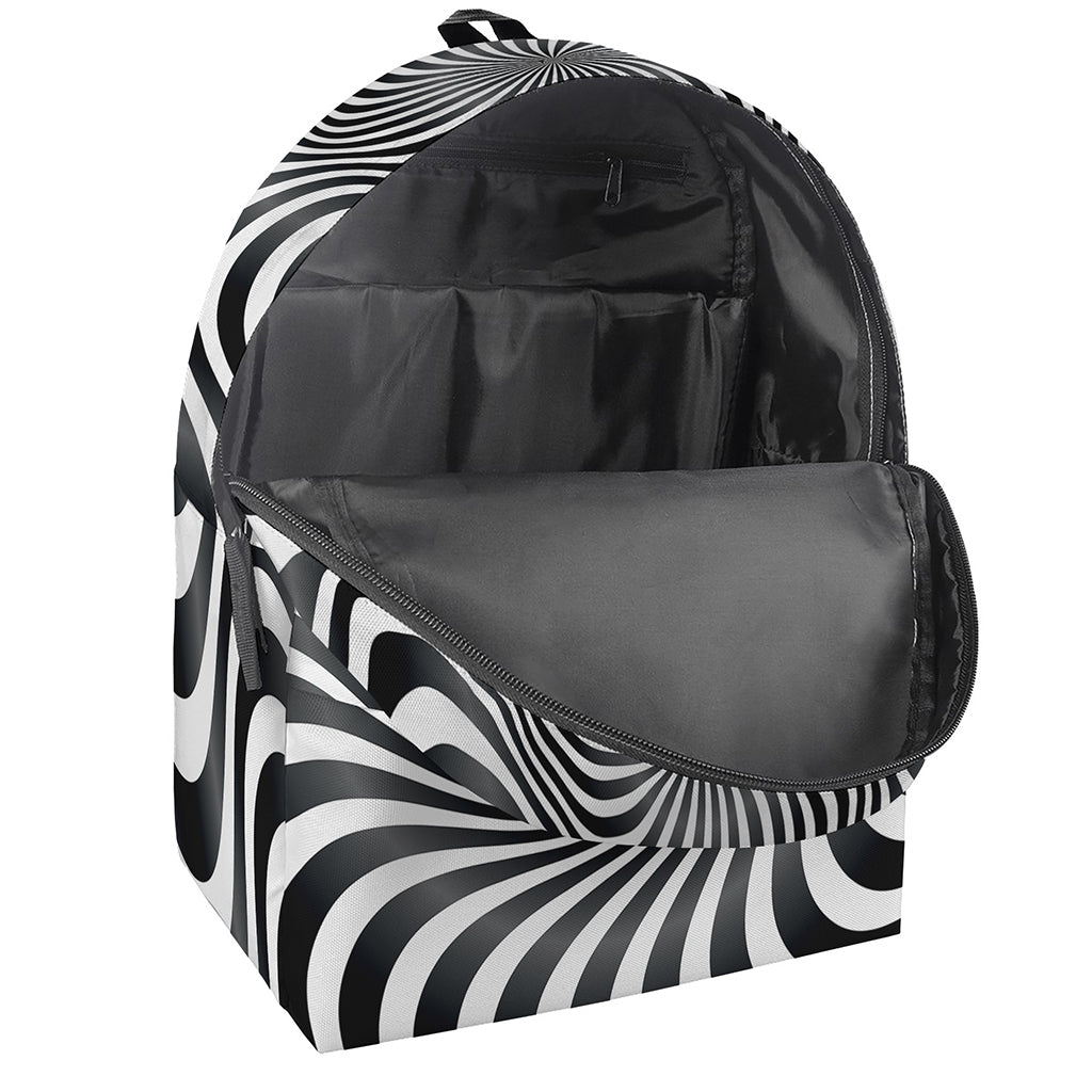 Black And White Illusory Motion Print Backpack