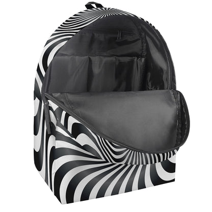 Black And White Illusory Motion Print Backpack