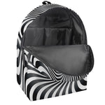 Black And White Illusory Motion Print Backpack