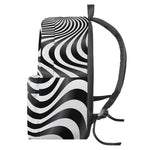 Black And White Illusory Motion Print Backpack