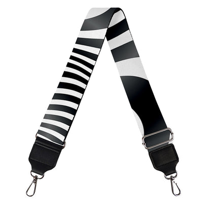 Black And White Illusory Motion Print Bag Strap