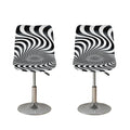 Black And White Illusory Motion Print Bar Stool Covers