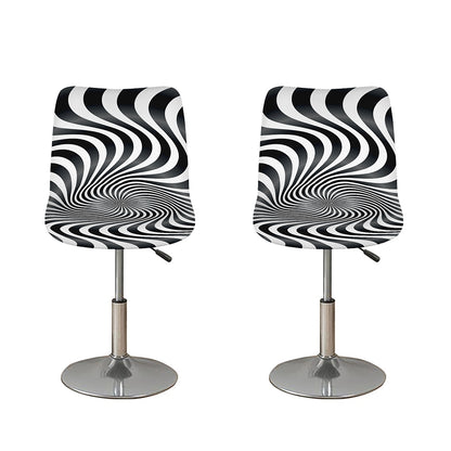 Black And White Illusory Motion Print Bar Stool Covers