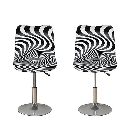 Black And White Illusory Motion Print Bar Stool Covers