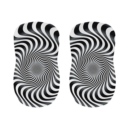 Black And White Illusory Motion Print Bar Stool Covers