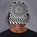Black And White Illusory Motion Print Baseball Cap