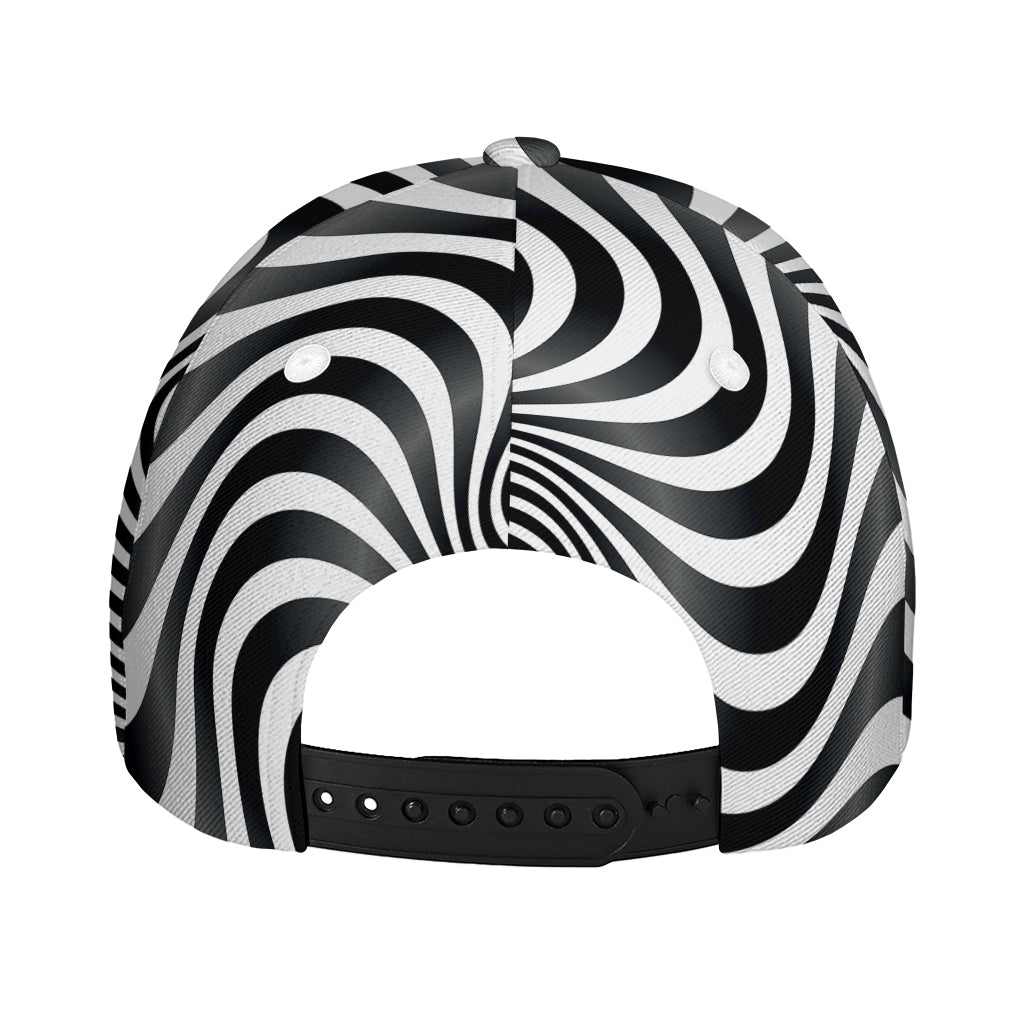 Black And White Illusory Motion Print Baseball Cap