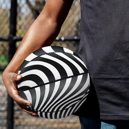 Black And White Illusory Motion Print Basketball