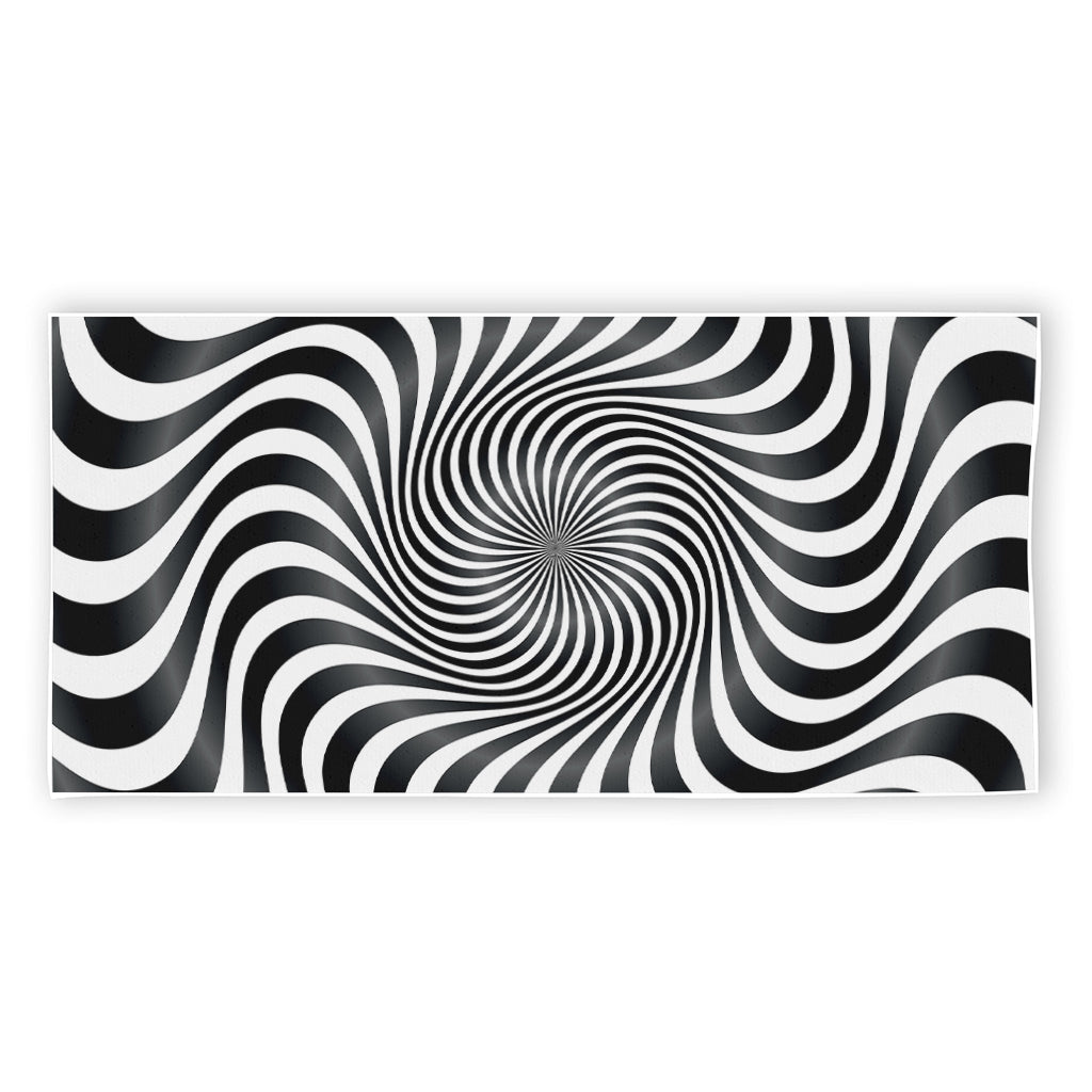 Black And White Illusory Motion Print Beach Towel