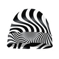 Black And White Illusory Motion Print Beanie