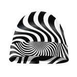 Black And White Illusory Motion Print Beanie
