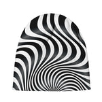Black And White Illusory Motion Print Beanie