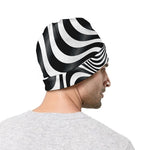 Black And White Illusory Motion Print Beanie