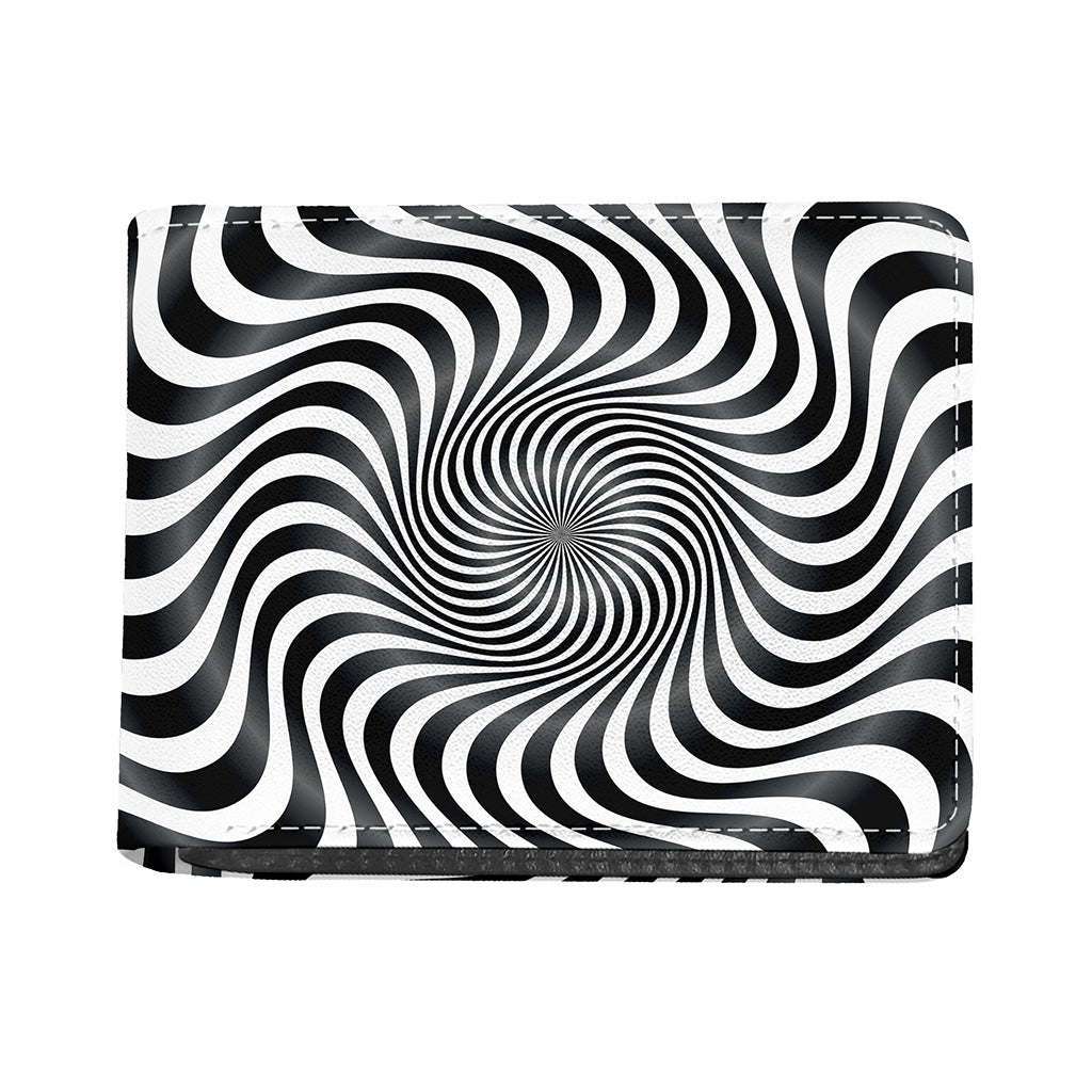 Black And White Illusory Motion Print Bifold Wallet