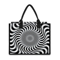 Black And White Illusory Motion Print Canvas Tote Bag