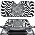 Black And White Illusory Motion Print Car Windshield Sun Shade