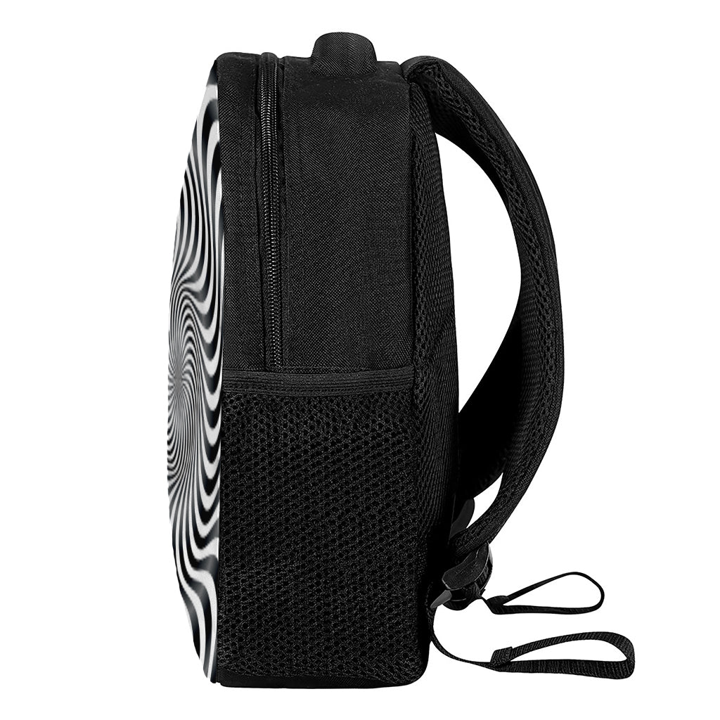 Black And White Illusory Motion Print Casual Backpack