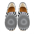 Black And White Illusory Motion Print Casual Shoes