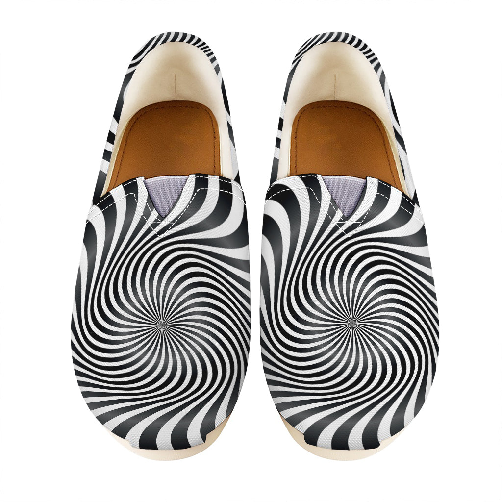 Black And White Illusory Motion Print Casual Shoes