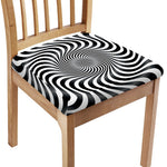 Black And White Illusory Motion Print Chair Cushion Cover