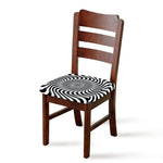 Black And White Illusory Motion Print Chair Cushion Cover