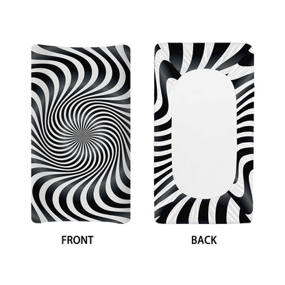 Black And White Illusory Motion Print Changing Pad Cover