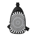 Black And White Illusory Motion Print Sling Bag