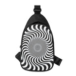 Black And White Illusory Motion Print Chest Bag