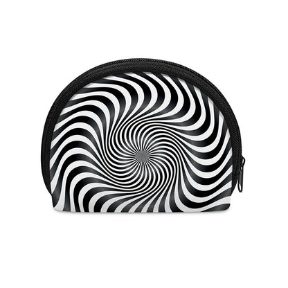 Black And White Illusory Motion Print Coin Purse