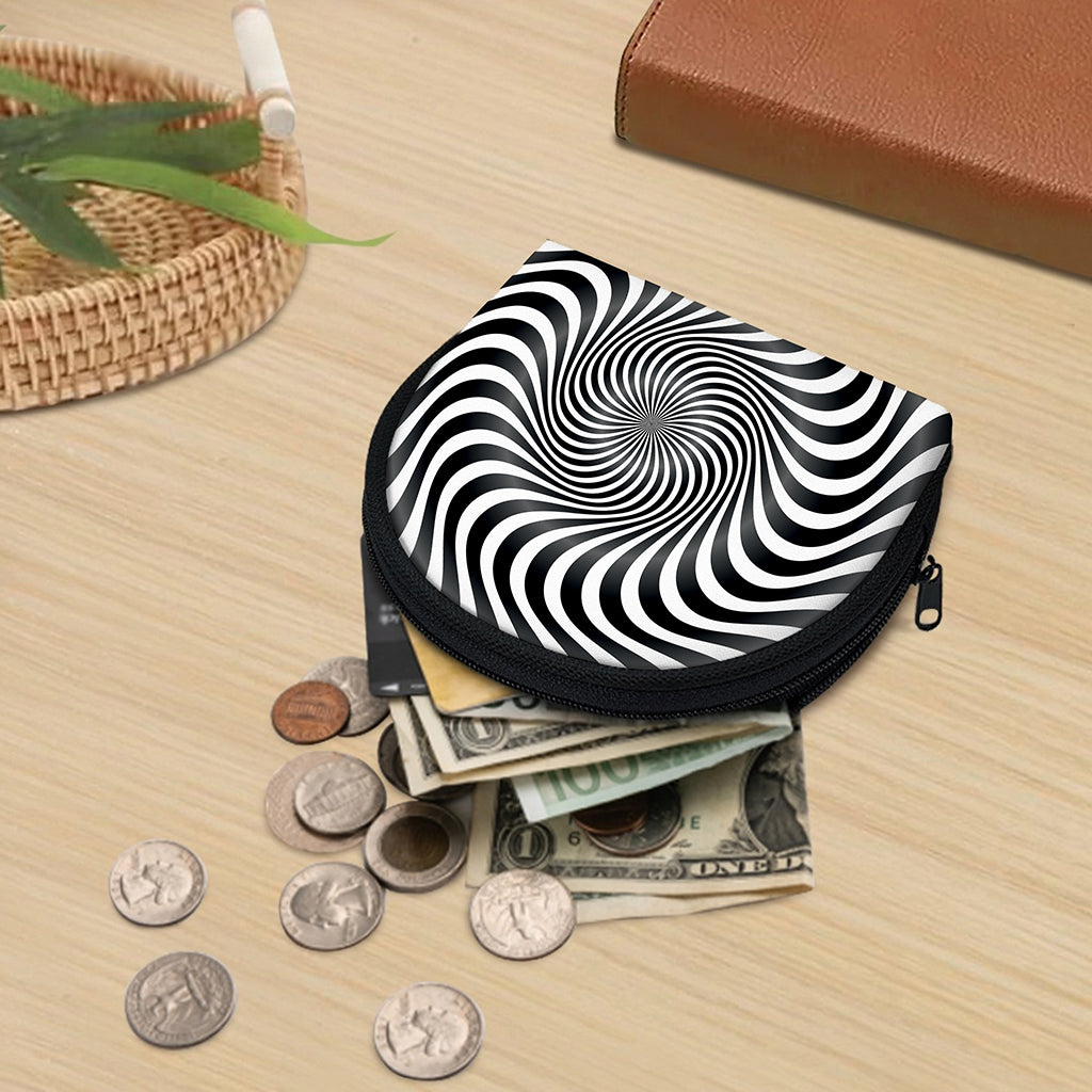Black And White Illusory Motion Print Coin Purse