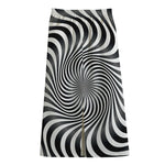 Black And White Illusory Motion Print Cotton Front Slit Maxi Skirt