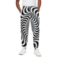 Black And White Illusory Motion Print Cotton Sweatpants
