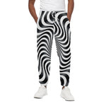 Black And White Illusory Motion Print Cotton Pants