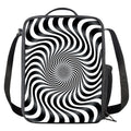 Black And White Illusory Motion Print Crossbody Lunch Bag