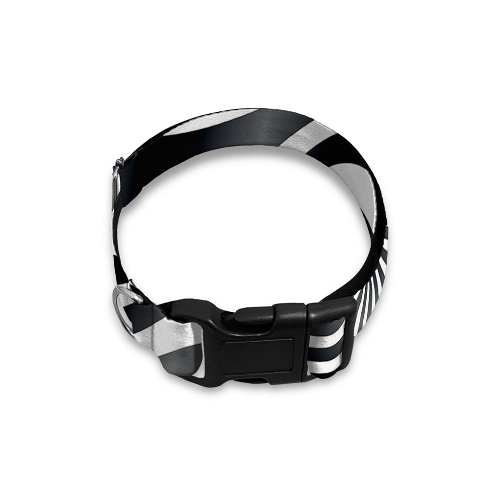 Black And White Illusory Motion Print Dog Collar