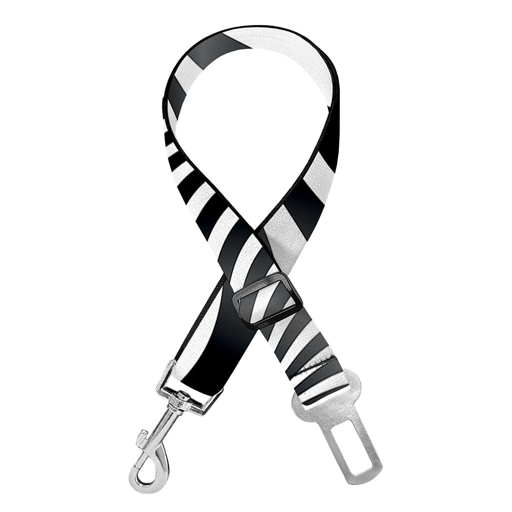 Black And White Illusory Motion Print Dog Seat Belt