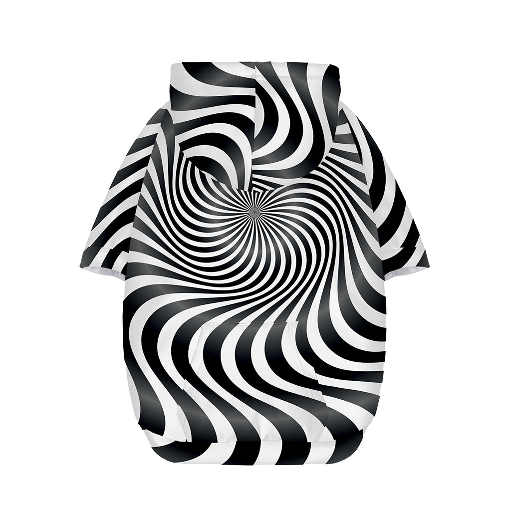 Black And White Illusory Motion Print Dog Zip Up Hoodie